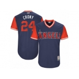 Men's 2017 Little League World Series Angels CJ Cron #24 Crony Navy Jersey