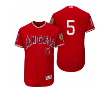 Men's Los Angeles Angels Of Anaheim #5 Albert Pujols 2017 Spring Training Flex Base Authentic Collection Stitched Baseball Jersey