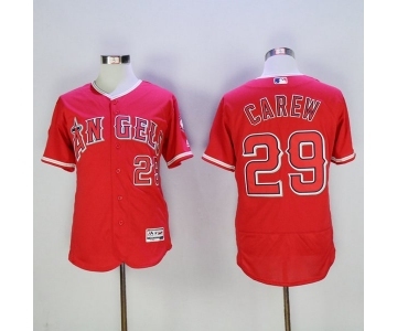 Men's Los Angeles Angels of Anaheim #29 Rod Carew Majestic Red Flexbase Authentic Collection Player Jersey