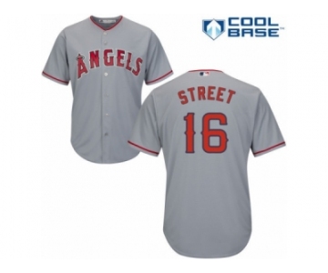 Men's Majestic Los Angeles Angels of Anaheim #16 Huston Street Authentic Grey Road Cool Base MLB Jersey