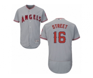 Men's Majestic Los Angeles Angels of Anaheim #16 Huston Street Grey Flexbase Authentic Collection MLB Jersey