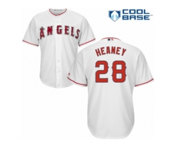 Men's Majestic Los Angeles Angels of Anaheim #28 Andrew Heaney Authentic White Home Cool Base MLB Jersey