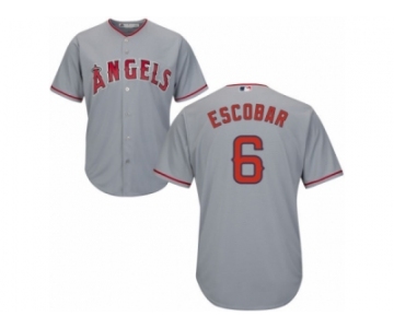 Men's Majestic Los Angeles Angels of Anaheim #6 Yunel Escobar Replica Grey Road Cool Base MLB Jersey