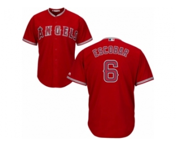 Men's Majestic Los Angeles Angels of Anaheim #6 Yunel Escobar Replica Red Alternate Cool Base MLB Jersey