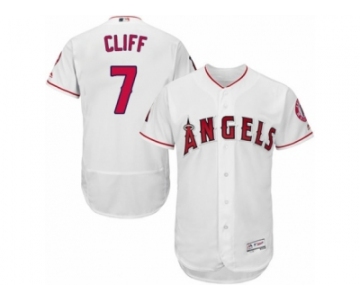 Men's Majestic Los Angeles Angels of Anaheim #7 Cliff Pennington White Flexbase Authentic Collection MLB Jersey