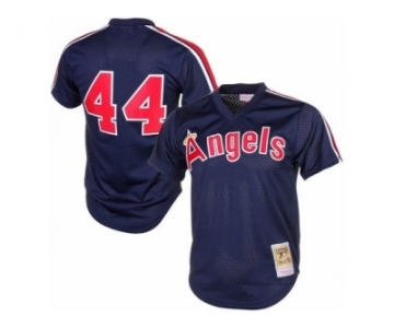 Men's Mitchell and Ness 1984 Los Angeles Angels of Anaheim #44 Reggie Jackson Replica Navy Blue Throwback MLB Jersey