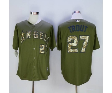 mlb jerseys los angeles angels #27 trout green