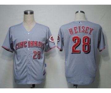 MLB Cincinnati Reds #28 Heisey Grey Cool Base]