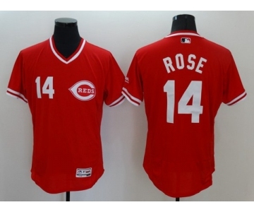 Men Cincinnati Reds #14 Pete Rose Majestic Red Flexbase Authentic Cooperstown Player Jersey