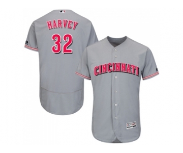 Men Cincinnati Reds #32 Matt Harvey Grey Flexbase Authentic Collection Stitched MLB Jersey