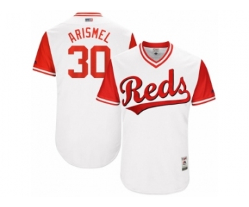 Men's 2017 Little League World Series Reds Arismendy Alcantara #30 Arismel White Jersey