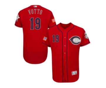 Men's Cincinnati Reds #19 Joey Votto Scarlet Stitched 2016 Fashion Stars & Stripes Flex Base Baseball Jersey