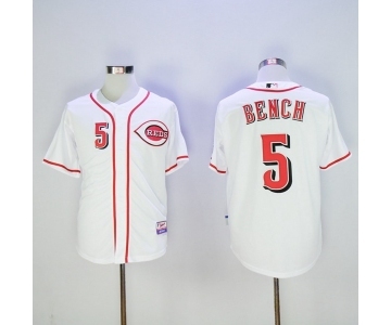 Men's Cincinnati Reds #5 Johnny Bench Majestic White Home Player Authentic Jersey