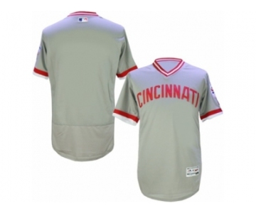 Men's Cincinnati Reds Majestic Blank Gray Throwback Flexbase Authentic Collection Team Jersey