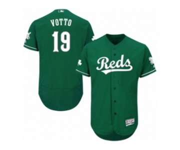 Men's Majestic Cincinnati Reds #19 Joey Votto Green Celtic Flexbase Authentic Collection MLB Jersey