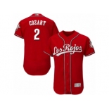 Men's Majestic Cincinnati Reds #2 Zack Cozart Red Los Rojos Flexbase Authentic Collection MLB Jersey