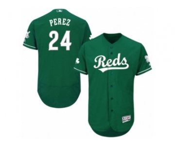 Men's Majestic Cincinnati Reds #24 Tony Perez Green Celtic Flexbase Authentic Collection MLB Jersey