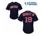 Boston Red Sox #19 Jackie Bradley Jr Replica Navy Blue Alternate Road Cool Base MLB Jersey