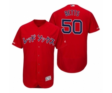 Men 2019 Asian Heritage Month Mookie Betts Red Japanese Flex Base Jersey