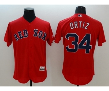 Men Boston Red Sox #34 David Ortiz Majestic red Flexbase Authentic Collection Player Jersey