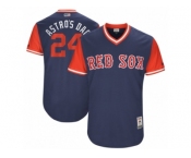 Men's 2017 Little League World Series Red Sox David Price #24 Astros Dad Navy Jersey