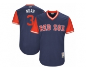 Men's 2017 Little League World Series Red Sox Sandy Leon #3 Noah Navy Jersey