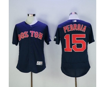 Men's Boston Red Sox #15 Dustin Pedroia Majestic Navy blue Flexbase Authentic Collection Player Jersey