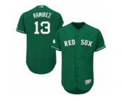 Men's Majestic Boston Red Sox #13 Hanley Ramirez Green Celtic Flexbase Authentic Collection MLB Jersey