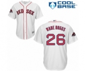 Men's Majestic Boston Red Sox #26 Wade Boggs Replica White Home Cool Base 2018 World Series Champions MLB Jersey