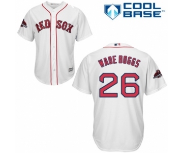 Men's Majestic Boston Red Sox #26 Wade Boggs Replica White Home Cool Base 2018 World Series Champions MLB Jersey