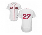 Men's Majestic Boston Red Sox #27 Carlton Fisk White Flexbase Authentic Collection MLB Jersey