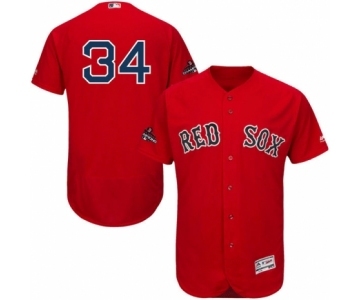 Men's Majestic Boston Red Sox #34 David Ortiz Red Alternate Flex Base Authentic Collection 2018 World Series Champions MLB Jersey