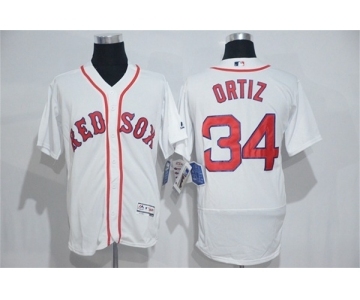 Men's Majestic Boston Red Sox #34 David Ortiz White Flexbase Authentic Collection MLB Jersey