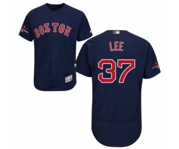 Men's Majestic Boston Red Sox #37 Bill Lee Navy Blue Alternate Flex Base Authentic Collection 2018 World Series Champions MLB Jersey