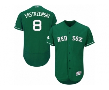 Men's Majestic Boston Red Sox #8 Carl Yastrzemski Green Celtic Flexbase Authentic Collection MLB Jersey