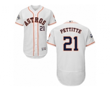 Houston Astros #21 Andy Pettitte Authentic White Home 2017 World Series Bound Flex Base MLB Jersey
