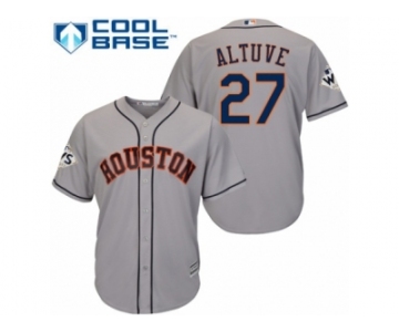 Houston Astros #27 Jose Altuve Replica Grey Road 2017 World Series Bound Cool Base MLB Jersey