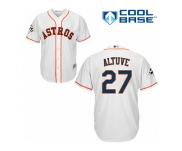 Houston Astros #27 Jose Altuve Replica White Home 2017 World Series Bound Cool Base MLB Jersey