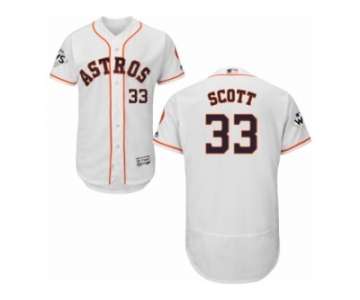 Houston Astros #33 Mike Scott Authentic White Home 2017 World Series Bound Flex Base MLB Jersey