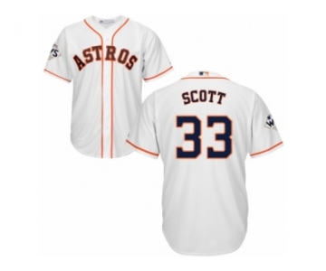 Houston Astros #33 Mike Scott Replica White Home 2017 World Series Bound Cool Base MLB Jersey