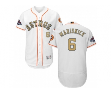 Men Houston Astros #6 Jake Marisnick White FlexBase Authentic 2018 Gold Program Stitched Baseball Jersey