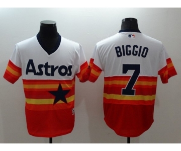 Men Houston Astros #7 Craig Biggio Majestic Orange Flexbase Authentic Cooperstown Player Jersey