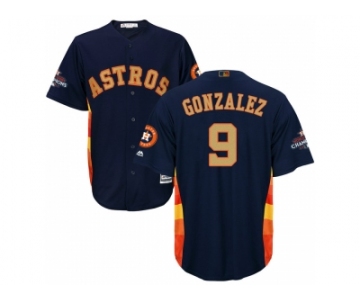 Men Houston Astros #9 Marwin Gonzalez Navy 2018 Gold Program Cool Base Stitched Baseball Jersey