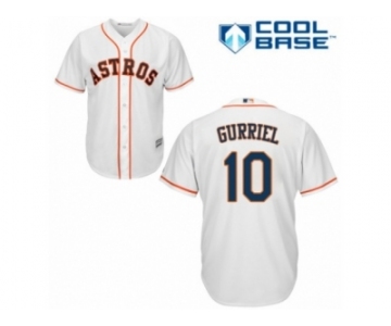 Men Majestic Houston Astros #10 Yuli Gurriel Replica White Home Cool Base MLB Jersey