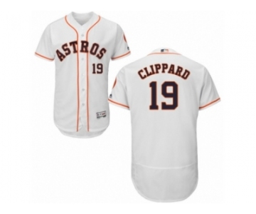 Men Majestic Houston Astros #19 Tyler Clippard White Flexbase Authentic Collection MLB Jersey