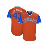 Men's 2017 Little League World Series Astros Lance McCullers Jr #43 Snap Dragon 1 Orange Jersey