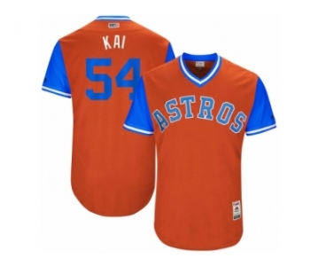 Men's 2017 Little League World Series Astros Mike Fiers #54 Kai Orange Jersey