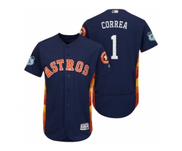 Men's Houston Astros #1 Carlos Correa 2017 Spring Training Flex Base Authentic Collection Stitched Baseball Jersey