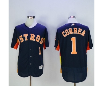 Men's Houston Astros #1 Carlos Correa Majestic Blue Flexbase Authentic Collection Player Jersey