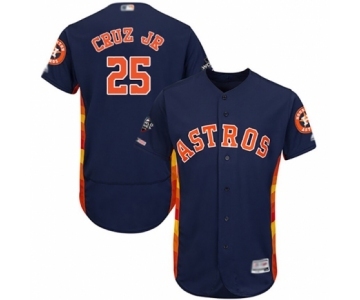 Men's Houston Astros #25 Jose Cruz Jr. Navy Blue Alternate Flex Base Authentic Collection 2019 World Series Bound Baseball Jersey